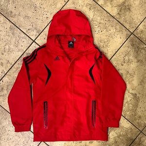 Adidas Outdoor Red Full Zip Shell Jacket Coat Men Size Small Logo